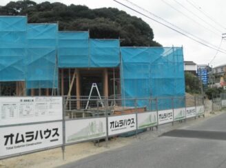 飛散防止ネット取付け