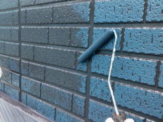 目地色を塗装後、ベースとなる色を塗る（ヘッドカット）