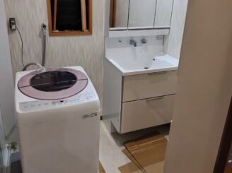 既存の収納や洗濯機の設置
