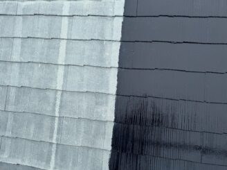 中塗り2　塗料は高い遮熱効果があるものを使用しました   